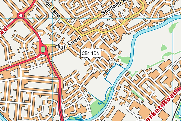 CB4 1DN map - OS VectorMap District (Ordnance Survey)