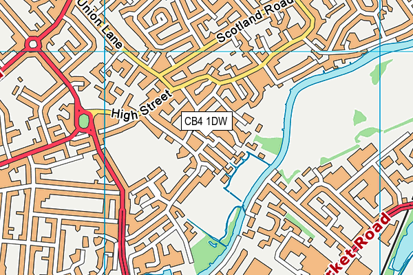 CB4 1DW map - OS VectorMap District (Ordnance Survey)