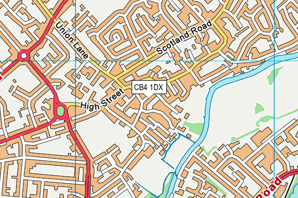 CB4 1DX map - OS VectorMap District (Ordnance Survey)