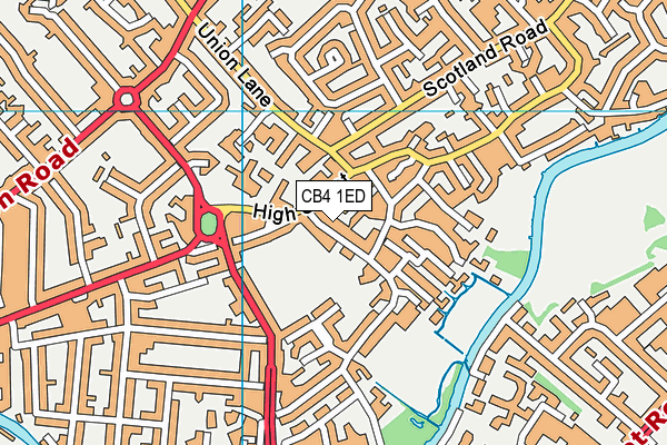 CB4 1ED map - OS VectorMap District (Ordnance Survey)