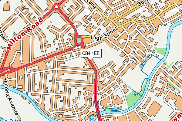 CB4 1EE map - OS VectorMap District (Ordnance Survey)