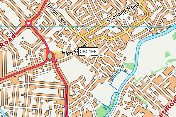 CB4 1EF map - OS VectorMap District (Ordnance Survey)
