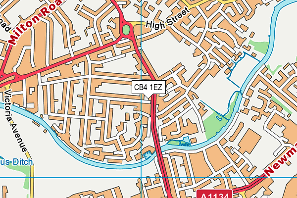 CB4 1EZ map - OS VectorMap District (Ordnance Survey)