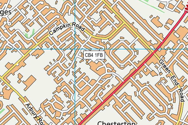 CB4 1FB map - OS VectorMap District (Ordnance Survey)