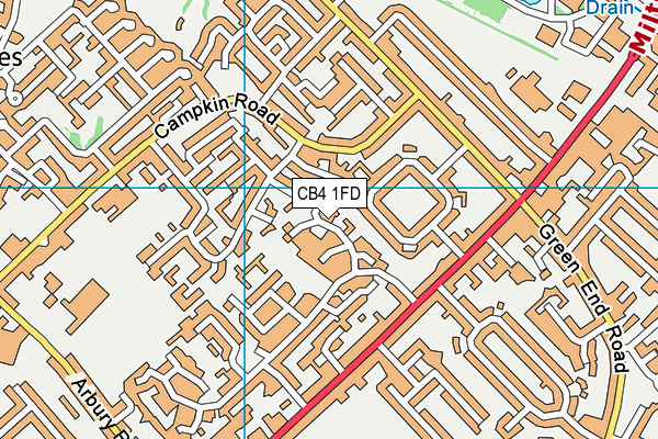 CB4 1FD map - OS VectorMap District (Ordnance Survey)