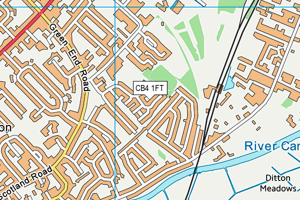 CB4 1FT map - OS VectorMap District (Ordnance Survey)