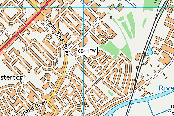 CB4 1FW map - OS VectorMap District (Ordnance Survey)