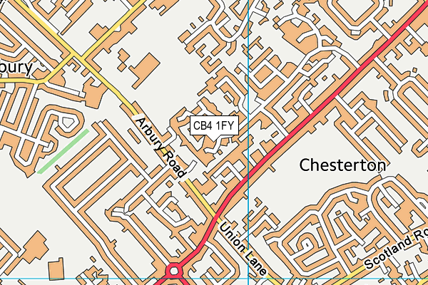 CB4 1FY map - OS VectorMap District (Ordnance Survey)
