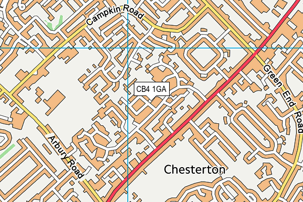 CB4 1GA map - OS VectorMap District (Ordnance Survey)