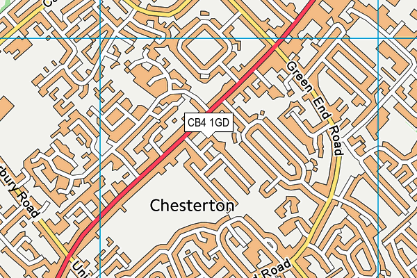 CB4 1GD map - OS VectorMap District (Ordnance Survey)