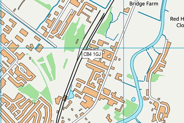 CB4 1GJ map - OS VectorMap District (Ordnance Survey)