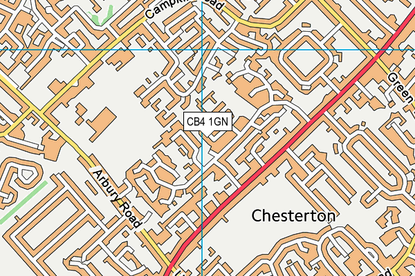 CB4 1GN map - OS VectorMap District (Ordnance Survey)
