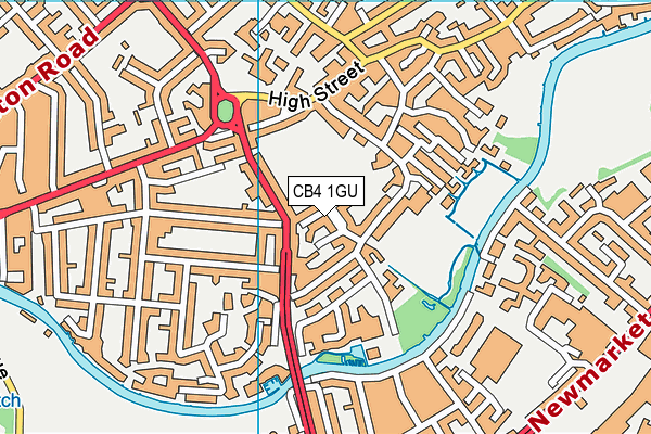 CB4 1GU map - OS VectorMap District (Ordnance Survey)