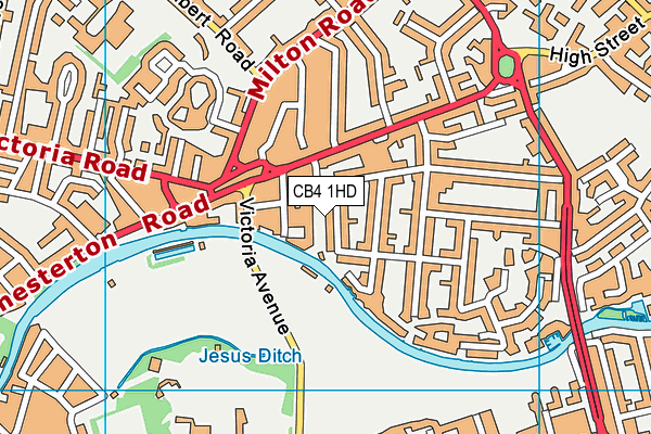 CB4 1HD map - OS VectorMap District (Ordnance Survey)
