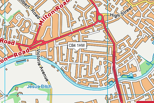 CB4 1HW map - OS VectorMap District (Ordnance Survey)