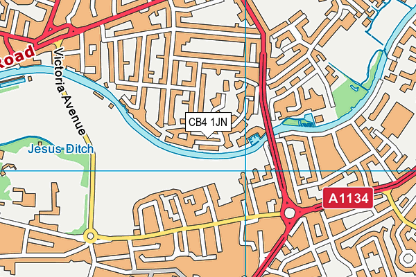 CB4 1JN map - OS VectorMap District (Ordnance Survey)