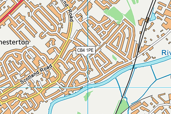 CB4 1PE map - OS VectorMap District (Ordnance Survey)