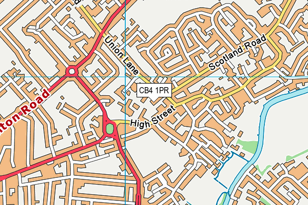 CB4 1PR map - OS VectorMap District (Ordnance Survey)