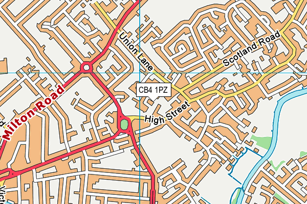 CB4 1PZ map - OS VectorMap District (Ordnance Survey)