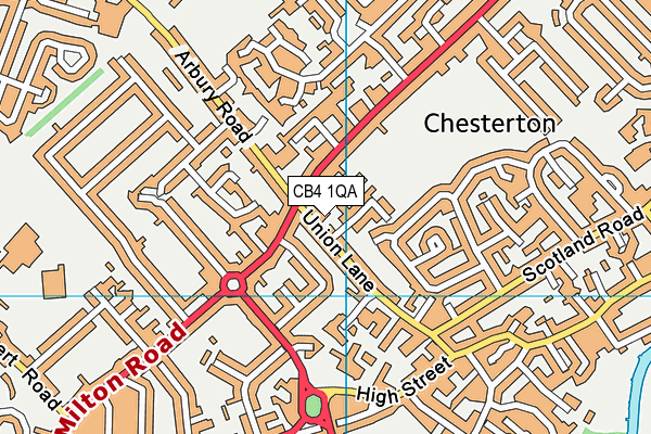 CB4 1QA map - OS VectorMap District (Ordnance Survey)
