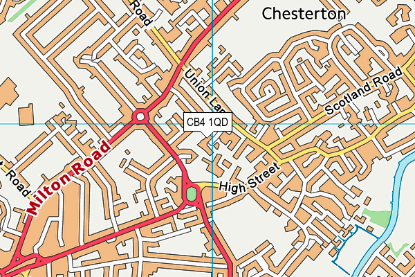 CB4 1QD map - OS VectorMap District (Ordnance Survey)