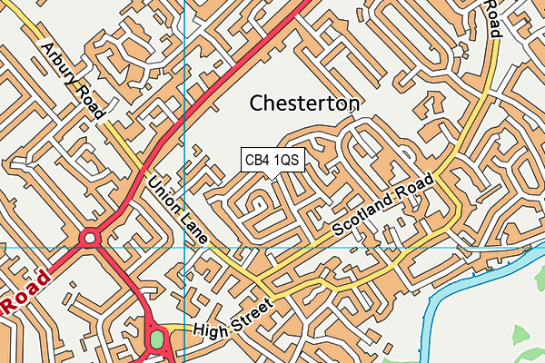 CB4 1QS map - OS VectorMap District (Ordnance Survey)