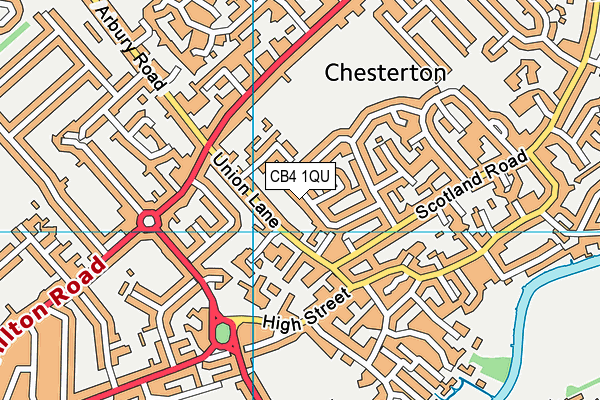 CB4 1QU map - OS VectorMap District (Ordnance Survey)