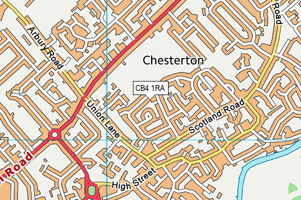 CB4 1RA map - OS VectorMap District (Ordnance Survey)