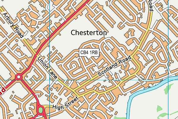 CB4 1RB map - OS VectorMap District (Ordnance Survey)