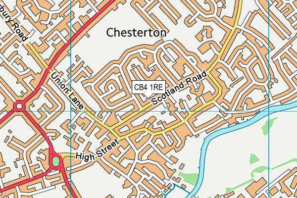 CB4 1RE map - OS VectorMap District (Ordnance Survey)