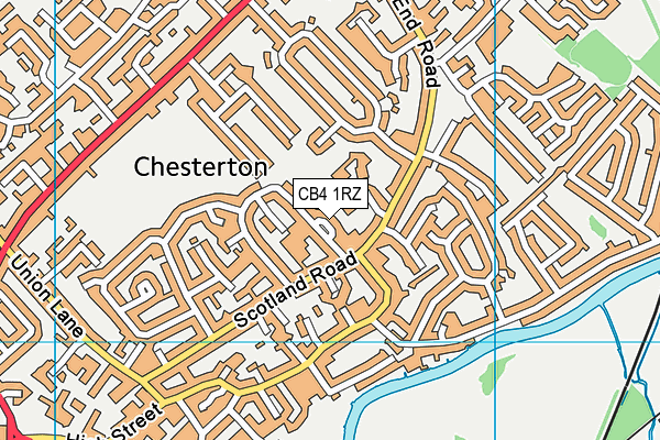 CB4 1RZ map - OS VectorMap District (Ordnance Survey)