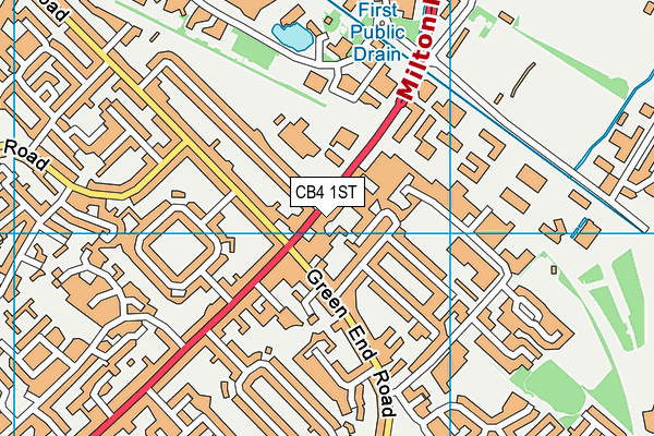CB4 1ST map - OS VectorMap District (Ordnance Survey)
