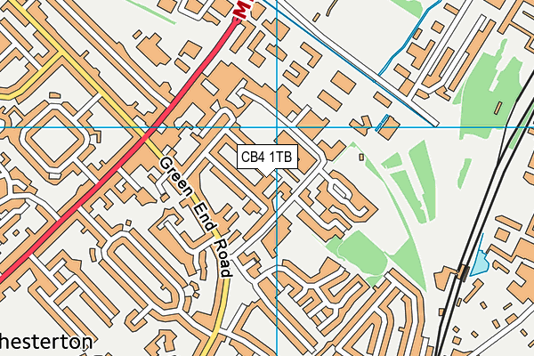 CB4 1TB map - OS VectorMap District (Ordnance Survey)