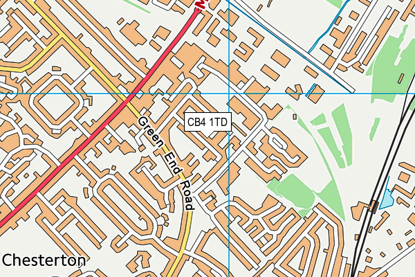 CB4 1TD map - OS VectorMap District (Ordnance Survey)