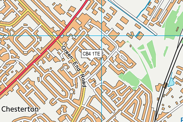 CB4 1TE map - OS VectorMap District (Ordnance Survey)