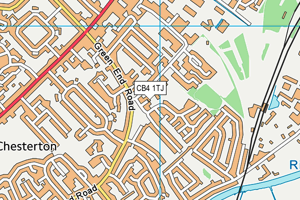 CB4 1TJ map - OS VectorMap District (Ordnance Survey)