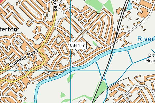 CB4 1TY map - OS VectorMap District (Ordnance Survey)
