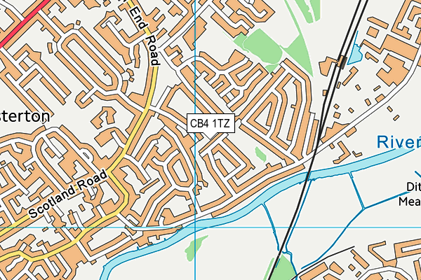 CB4 1TZ map - OS VectorMap District (Ordnance Survey)