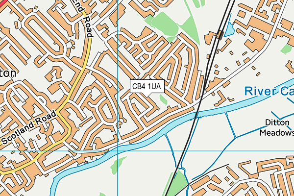 CB4 1UA map - OS VectorMap District (Ordnance Survey)
