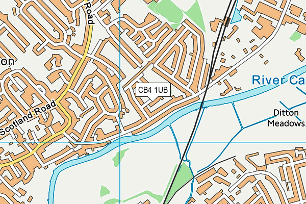 CB4 1UB map - OS VectorMap District (Ordnance Survey)