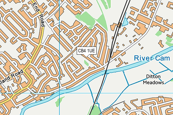 CB4 1UE map - OS VectorMap District (Ordnance Survey)