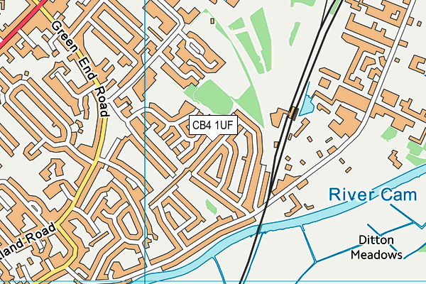 CB4 1UF map - OS VectorMap District (Ordnance Survey)