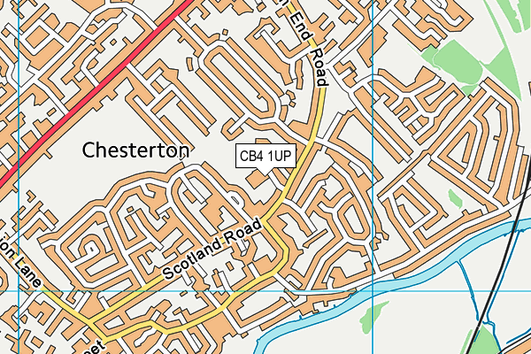 CB4 1UP map - OS VectorMap District (Ordnance Survey)