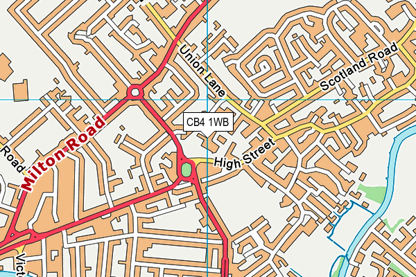 CB4 1WB map - OS VectorMap District (Ordnance Survey)