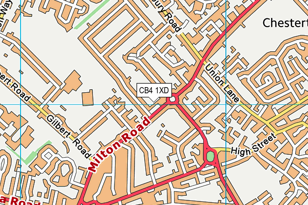 CB4 1XD map - OS VectorMap District (Ordnance Survey)