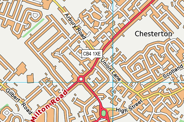 CB4 1XE map - OS VectorMap District (Ordnance Survey)