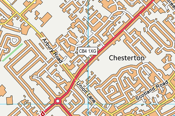 CB4 1XG map - OS VectorMap District (Ordnance Survey)