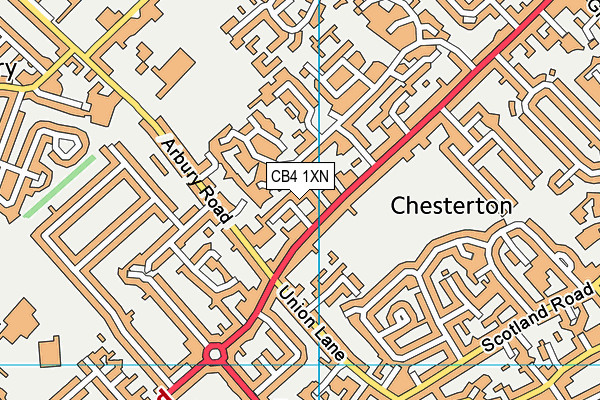 CB4 1XN map - OS VectorMap District (Ordnance Survey)