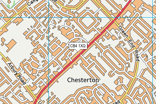 CB4 1XQ map - OS VectorMap District (Ordnance Survey)