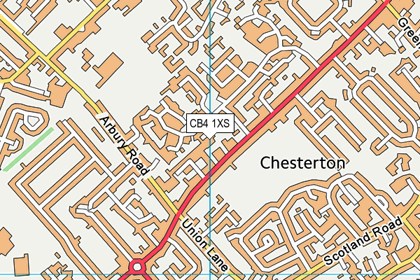 CB4 1XS map - OS VectorMap District (Ordnance Survey)